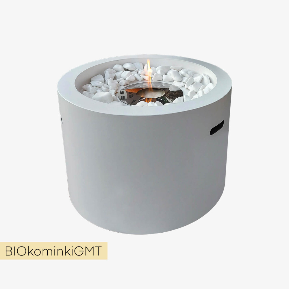 Piękny okrągły biokominek do ogrodu, na taras, do salonu + gratisy