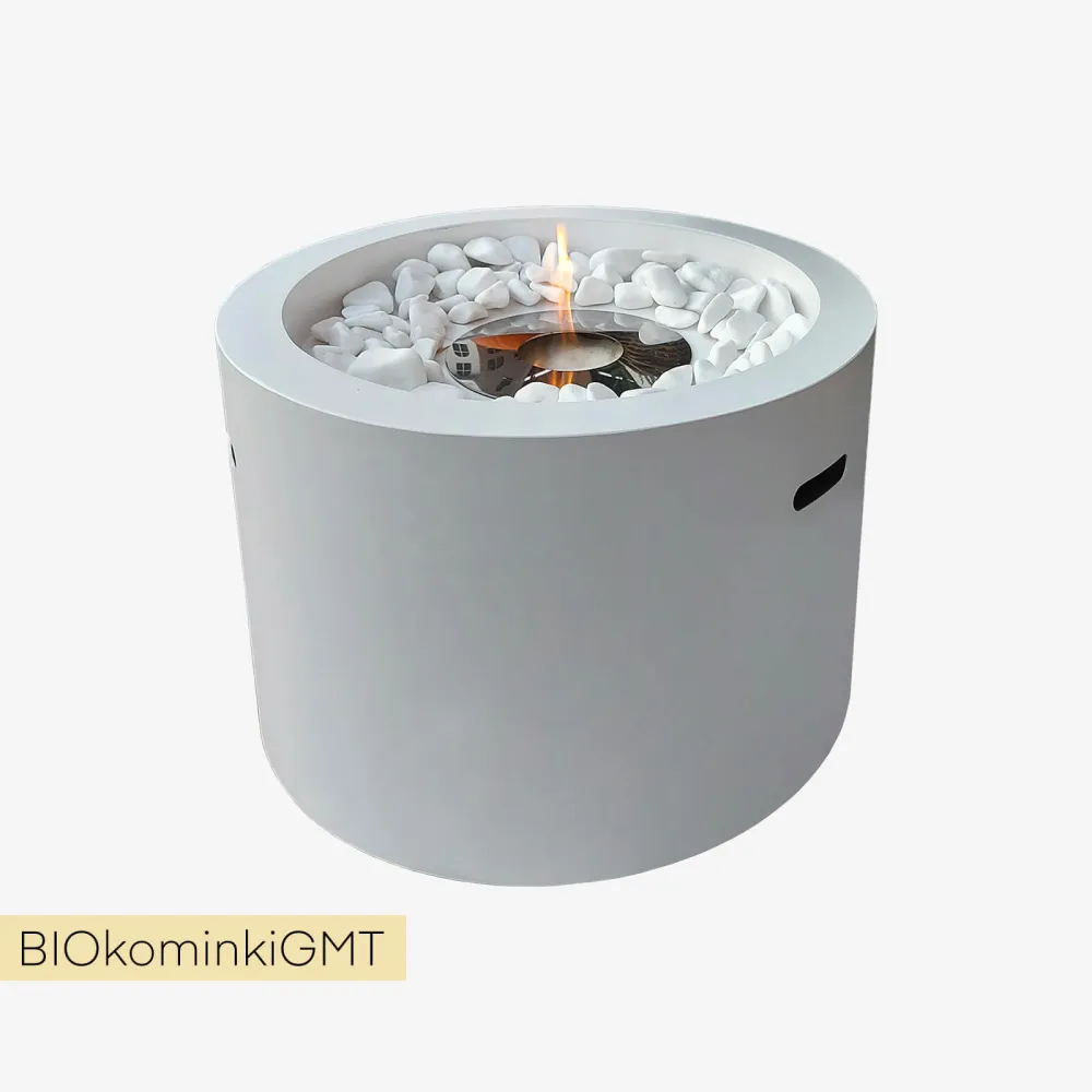 Piękny okrągły biokominek do ogrodu, na taras, do salonu + gratisy